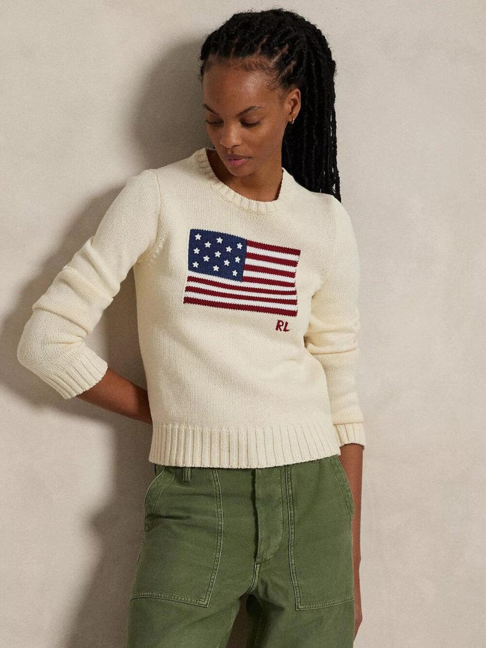Polo Ralph Lauren Women's Flag Cotton Crew Neck Sweater